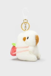Плюшевый брелок "Peach capybara", white