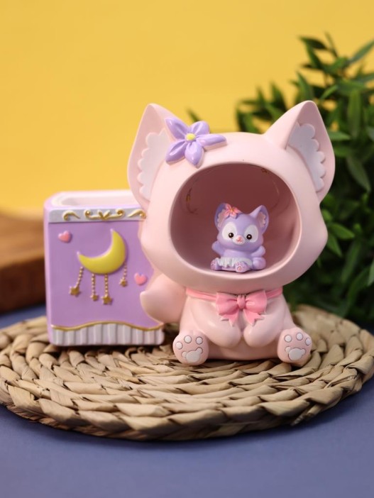 Ночник - подставка для канцелярских принадлежностей «Baby fox», pink (17 см), пластик 