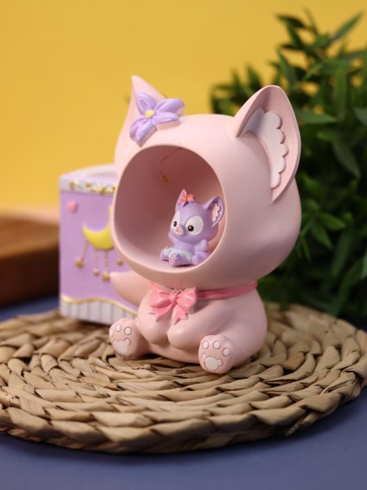 Ночник - подставка для канцелярских принадлежностей «Baby fox», pink (17 см), пластик 