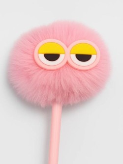 Ручка шариковая с помпоном "Sleepy eyes", pink