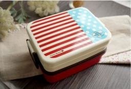 Ланчбокс &quot; Полосатый горошек&quot; красный 