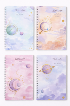 Блокнот на кольцах A5 в линейку, 60 листов "Stars orbit", mix