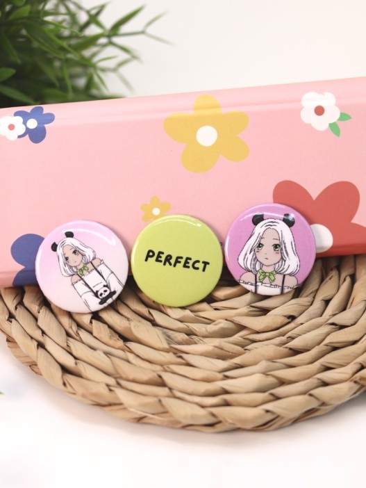 Набор значков Аниме &quot;Perfect panda girl&quot; 