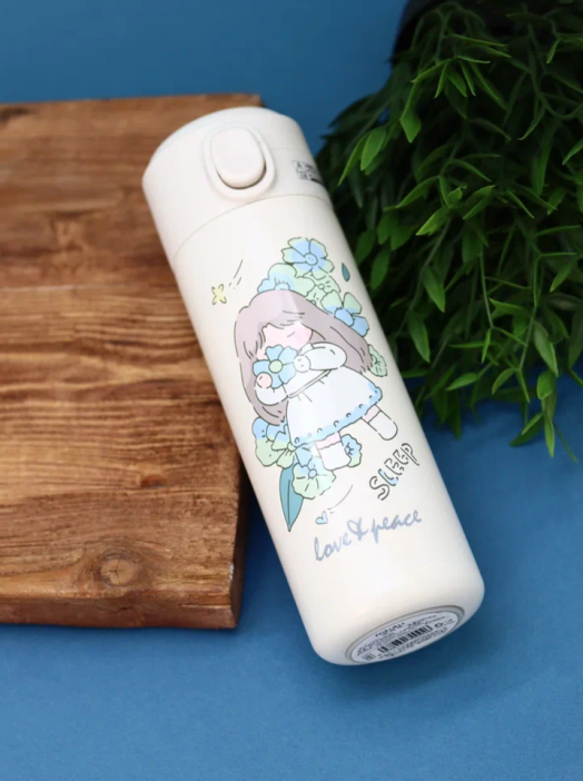 Термос «Love and peace, sleep», white (450 мл) 