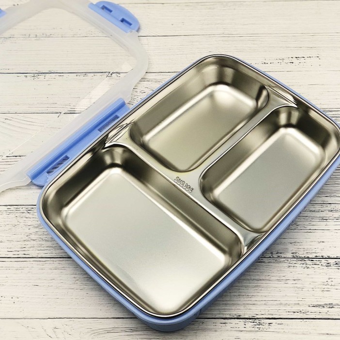 Ланчбокс "Металлический 3 секции", blue 