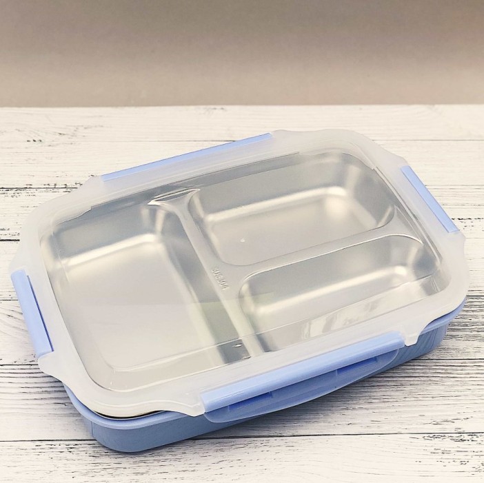 Ланчбокс "Металлический 3 секции", blue 