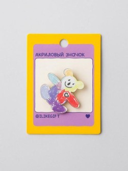 Значок акриловый iLikeGift "Рисунок мишки"