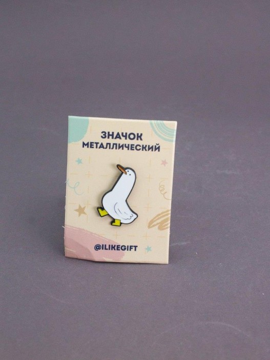Значок металлический iLikeGift &quot;Goose on a walk&quot; 