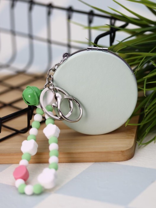 Зеркало-шейкер раскладное с шнурком &quot;Terenity&quot;, салатовое (7*7 см) 