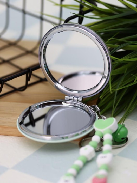 Зеркало-шейкер раскладное с шнурком &quot;Terenity&quot;, салатовое (7*7 см) 