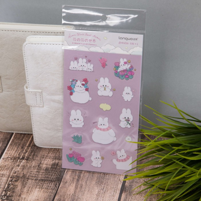 Наклейки "Rabbit in flower", purple 