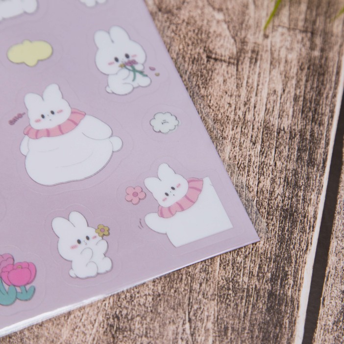 Наклейки "Rabbit in flower", purple 