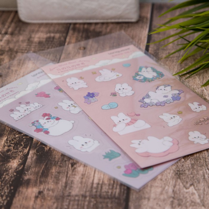 Наклейки "Rabbit in flower", purple 