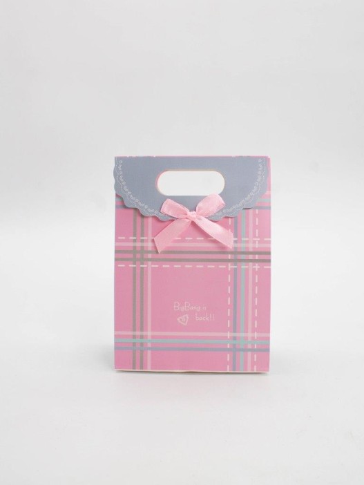 Пакет подарочный (XS) &quot;Simple plaid&quot;, pink (12x6x16) 