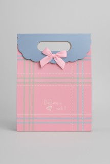 Пакет подарочный (XS) "Simple plaid", pink (12x6x16)