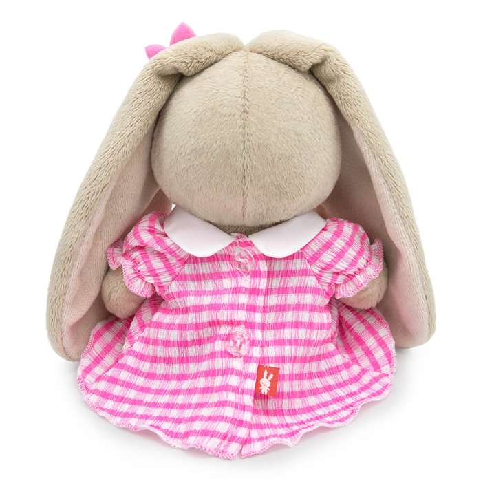 Мягкая игрушка &quot;Зайка Ми в платье из жатой ткани (малыш)&quot; (15 см) 