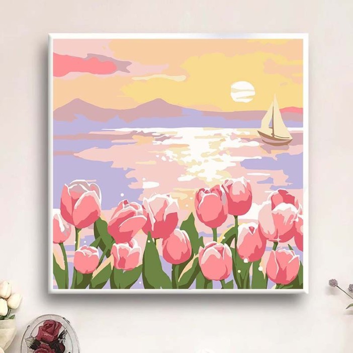 Алмазная мозаика на подрамнике Draw Me! «Delicate flower», (20*20 см) 