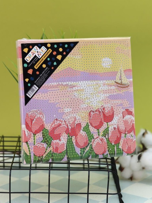 Алмазная мозаика на подрамнике Draw Me! «Delicate flower», (20*20 см) 