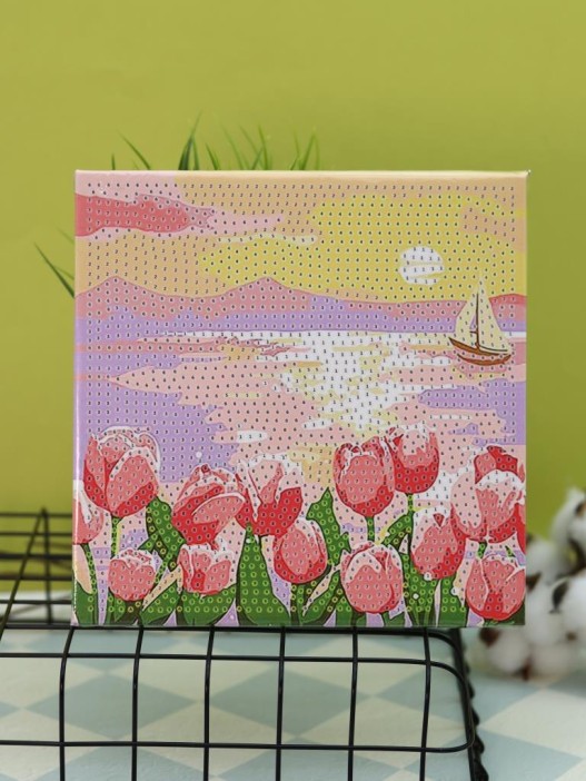 Алмазная мозаика на подрамнике Draw Me! «Delicate flower», (20*20 см) 