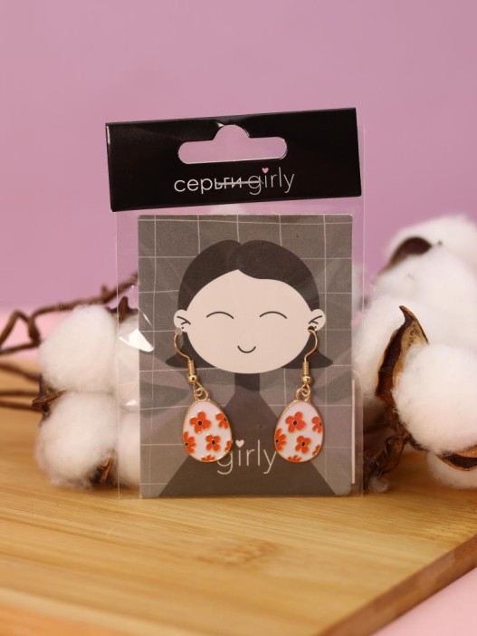 Серьги GIRLY "Orange flower" 