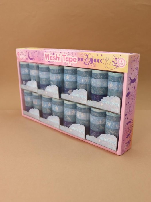 Набор декоративного скотча 10 шт. &quot;Night magic&quot;, light blue, шоу-бокс 8 шт. 