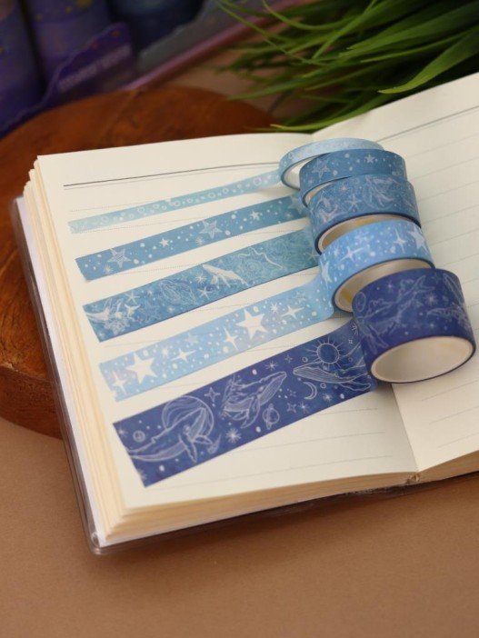 Набор декоративного скотча 10 шт. &quot;Night magic&quot;, light blue, шоу-бокс 8 шт. 