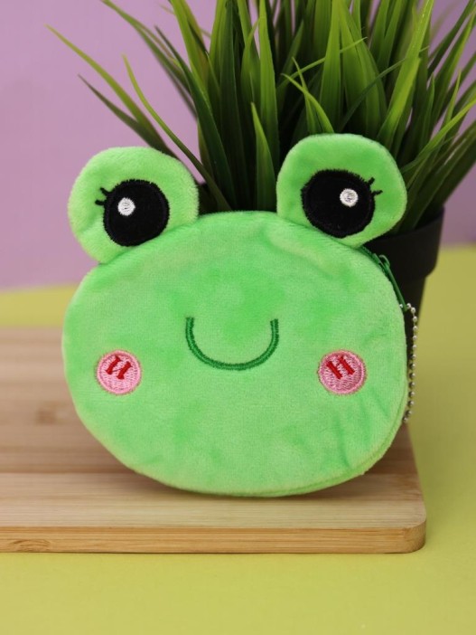 Кошелёк плюшевый "Green frog", green (10*11 см) 