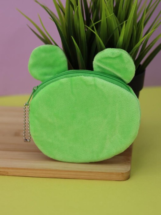 Кошелёк плюшевый "Green frog", green (10*11 см) 
