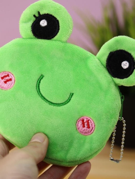 Кошелёк плюшевый "Green frog", green (10*11 см) 