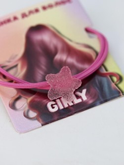 Резинка для волос GIRLY "Star", pink