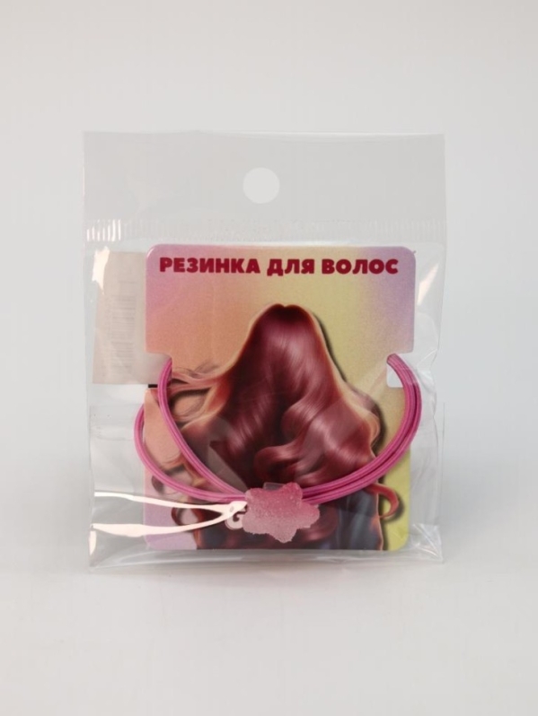 Резинка для волос GIRLY "Звезда", розовая