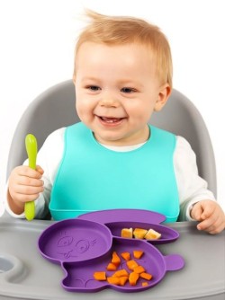 Тарелка силиконовая "Bunny",  purple