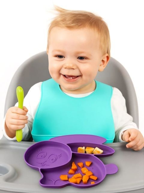 Тарелка силиконовая &quot;Bunny&quot;,  purple 