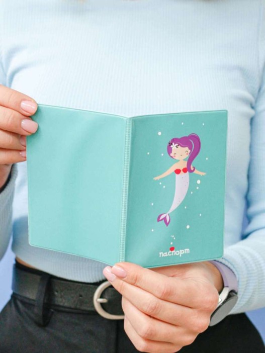 ОБЛОЖКА ДЛЯ ПАСПОРТА «Mermaid», green, плотность 600 мкм 