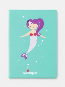 ОБЛОЖКА ДЛЯ ПАСПОРТА «Mermaid», green, плотность 600 мкм