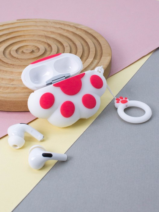 Чехол для AirPods Pro "Cat foot", white 