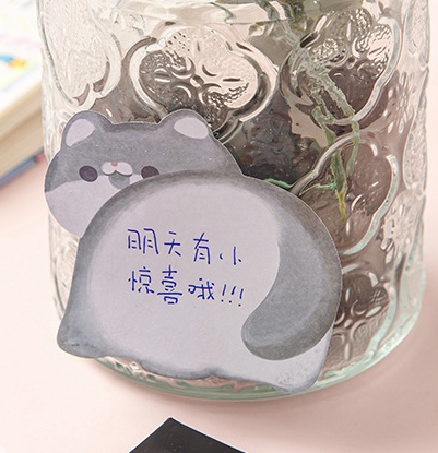 Блок-стикер для записей "Кошачий хвост", синий 