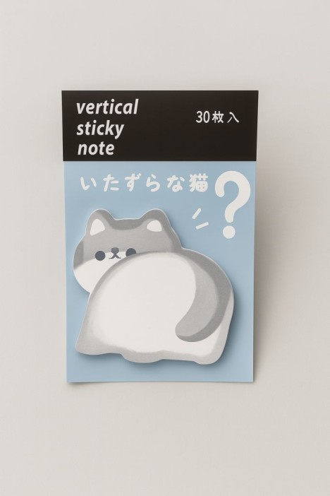 Блок-стикер для записей "Кошачий хвост", синий 