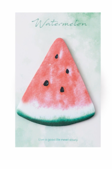 Наклейки "Арбуз акварель", зеленые