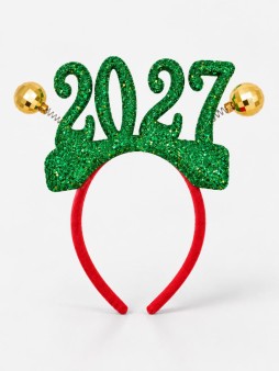 Ободок карнавальный iLikeGift "Новый год 2027", красный