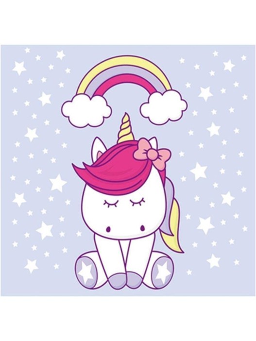 Алмазная мозаика без подрамника &quot;Единорог с радугой&quot;, 15х20 см 