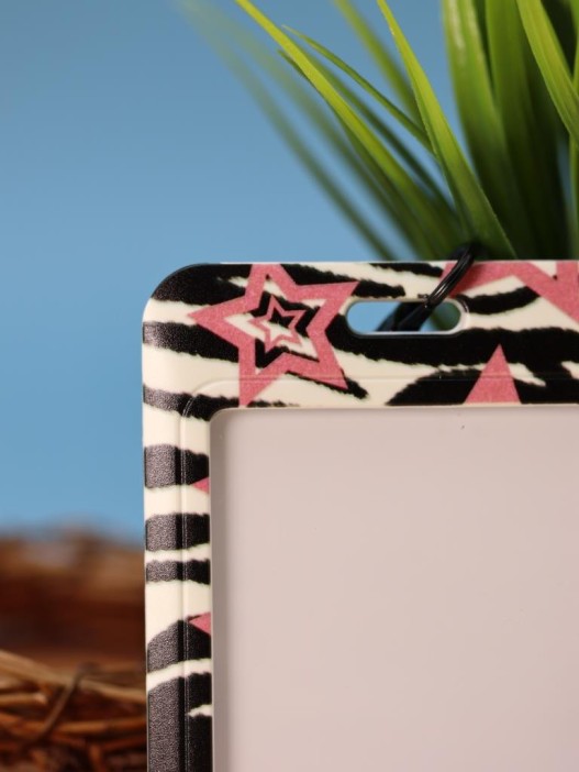 Футляр для карт на ленте &quot;Shining pink stars&quot;, zebra print 