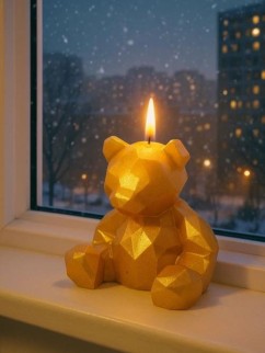 Свеча декоративная &quot;Мишка грань&quot; (6х5,5х6см)
