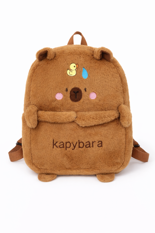 Рюкзак плюшевый "Капибара", коричневый