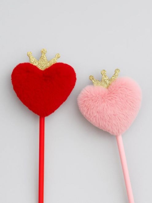 Ручка шариковая с помпоном "Queen of hearts", mix 