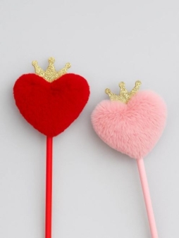 Ручка шариковая с помпоном "Queen of hearts", mix