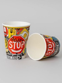 Набор бумажных стаканов 6 шт. "Знаки яркие", 250 мл