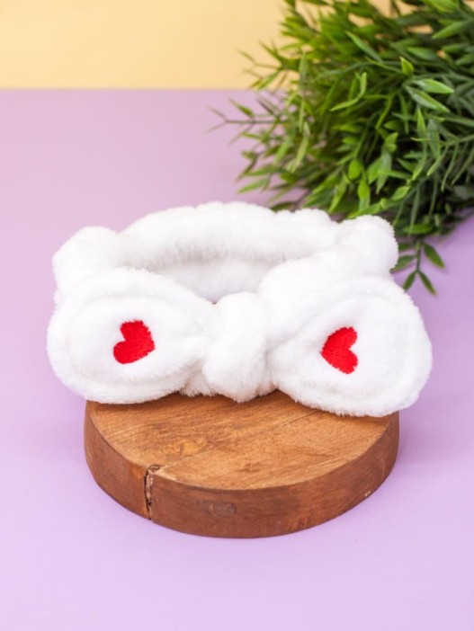 Повязка на голову GIRLY &quot;Two heart&quot;, white 