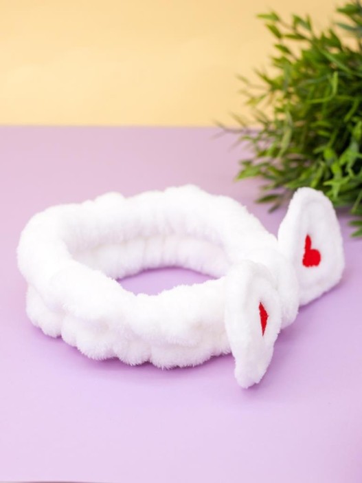 Повязка на голову GIRLY &quot;Two heart&quot;, white 