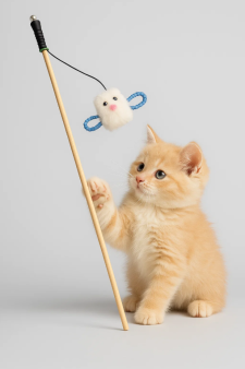 Махалка для кошек "Друг", из натуральной норки, звенящая, 50 см